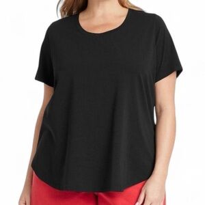 Ava&Viv Classic Black TShirt Sz 2XL Cotton/Modal Blend Closet Staple